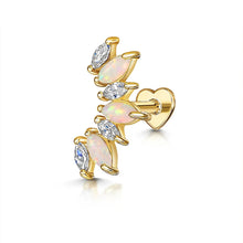 CANNER 1PC Horse Eye Heart-shaped Flat Head Cartilage Piercing Stud Earring Women 925 Sterling Silver Geometric Zircon Earring