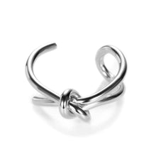 Elegant Korean Two Circle Women Cool Girls Adjustable Open Ring Finger Ring Party Accessories Knot