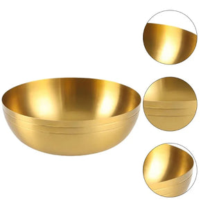 Bowl Large Metal Bowl Salad Bowl Japanese Soup Bowls Gold Home Soup Bowl Fruit Dish Round Metal Bowl Stainless Steel