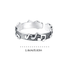Korean Style Music Symbol Rings for Men Women Jewelry Gifts Adjustable Size