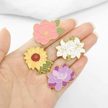 Backyard Garden Enamel Pins Custom Plants Sunflower Lily Daisy Lilac Brooches Lapel Badges Bag Cartoon Jewelry Gift for Friends