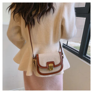 2025 New! Korean Minimalist Color - Block Single - Shoulder Crossbody Bag, Retro Saddle Style, Versatile Underarm Tote