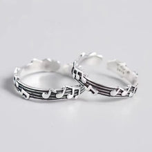 Korean Style Music Symbol Rings for Men Women Jewelry Gifts Adjustable Size