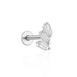 CANNER 1PC Ins Simple Flat Head Pierced Stud Earring Women 925 Sterling Silver Ins Tassel Chain Marquise Earring Party Gift