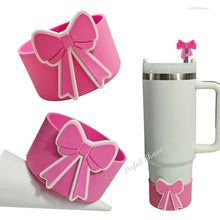 Cute Bow Silicone Boot Bottom Sleeve Cover for Stanley Tumbler Cup Protection Case 10mm Straw Covers Cap For Stanley Cup