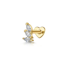 CANNER 1PC Horse Eye Heart-shaped Flat Head Cartilage Piercing Stud Earring Women 925 Sterling Silver Geometric Zircon Earring