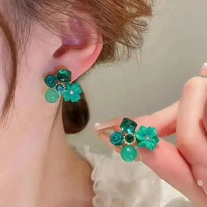 925 Silver Needle Korean Fashion Colorful Cube Crystal Earrings For Women Jewelry 2024 Trending New Sweet Zircon Stud Earrings