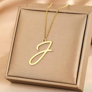 Stainless Steel A-Z 26 Initial Letters Pendant Necklace For Women Jewelry Dainty Korean Necklace Party Gift