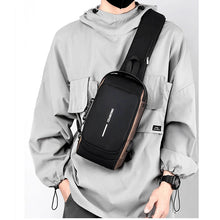 Geestock Crossbody Bag Men's Shoulder Bag Anti-Theft Travel Messenger Chest Sling Pack USB Chest Bag Shoulder Bag For Men