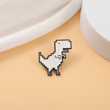 recreational pixel style dinosaur carton metal design Badges Brooch Enamel Pins label Bag Backpack hat Jewelry gift