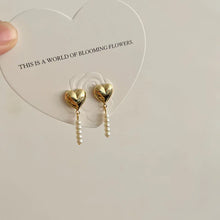 2024 New Sweet Love Heart Pearl Earrings for Women Korea Simple Fashionable Jewelry