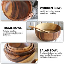 Kitchen Natural Wooden Bowl Household Fruit Bowl Salad Bowl For Home Restaurant Food Container Wooden Utensils Note The Size hot