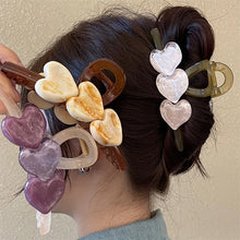 New Korean 2024 Trendy Design Sweet Jelly Color Heart Hairpin Hair Claws Y2k Girls High Ponytail Hair Clip Women Headwear