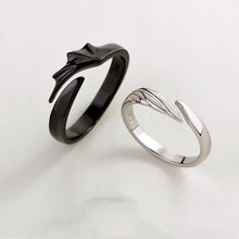 Korean Fashion Simple Couple Rings For Women Men Couple Goth Ring Punk Vintage Evil Wings Opening Finger Ring Jewelry Gifts