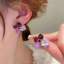 925 Silver Needle Korean Fashion Colorful Cube Crystal Earrings For Women Jewelry 2024 Trending New Sweet Zircon Stud Earrings
