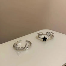 Korean Kpop Fashion Star Zircon Rings for Women Girls Double Layer Open Ring Aesthetic Jewelry Y2k Accessories 2025 New Trend