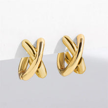 Vintage CC Design Stud Earrings for Women Korean Fashion X Cross Zircon Earring Engagement Jewelry Gifts Wholesale