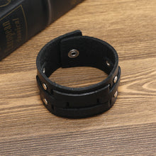 Leather Bracelet For Men New Punk Style Leather Bracelets, Exaggerated Button Rivet Accessories Simple Bracelet