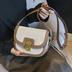 2025 New! Korean Minimalist Color - Block Single - Shoulder Crossbody Bag, Retro Saddle Style, Versatile Underarm Tote