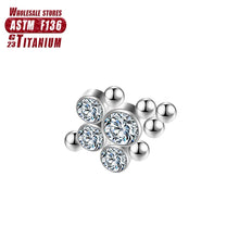 F136 Titanium Piercings Lip Beads CZ Tragus Women Septum Cartilage Spiral Earrings Studs Helix Charming Body Jewelry Wholesale