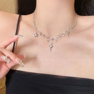 Trending Style Shiny Pendant Necklace For Women Korean Fashion Sweet Clavicle Chains Choker Wedding Party Birthday Gifts Jewеlry