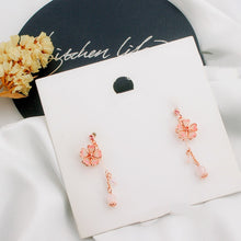 New Trend Blue Flower Dangle Earrings For Women Cute Animal Cat Cherry Blossoms Asymmetrical Earring Party Kitten Jewelry Gifts