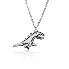 Vintage Metal Dinosaur Pendant Necklace Goth Chain Cute Cartoon Design Charm Choker Necklace for Women Cool HipHop Jewelry Neck