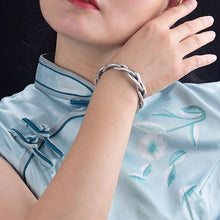 XIYANIKESilver Color Retro Three-strand Twist Bracelet Light Luxury All-match Elegant Couple Jewelry Adjustable Opening
