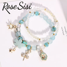 Rose sisi Korean style crystal flower shell bracelet femme браслеты на руку simple fresh student pendant bijoux femme present