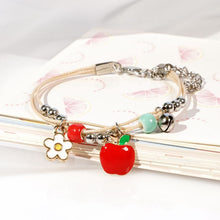 Cute Girls Friends Bracelet Alloy Beads Handmade Multilayers Bracelet Flower Pendant Bangle Jewelry