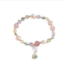 2022 natural crystal bracelet female natural strawberry powder crystal sea blue hair crystal opals fishtail bells of the new