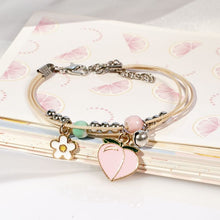 Cute Girls Friends Bracelet Alloy Beads Handmade Multilayers Bracelet Flower Pendant Bangle Jewelry