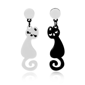 2020 Newest Black white Stripe Drop Earring For Women Water Drop Pendant Earing Hollow Round Cat Earring Jewel Female Brincos