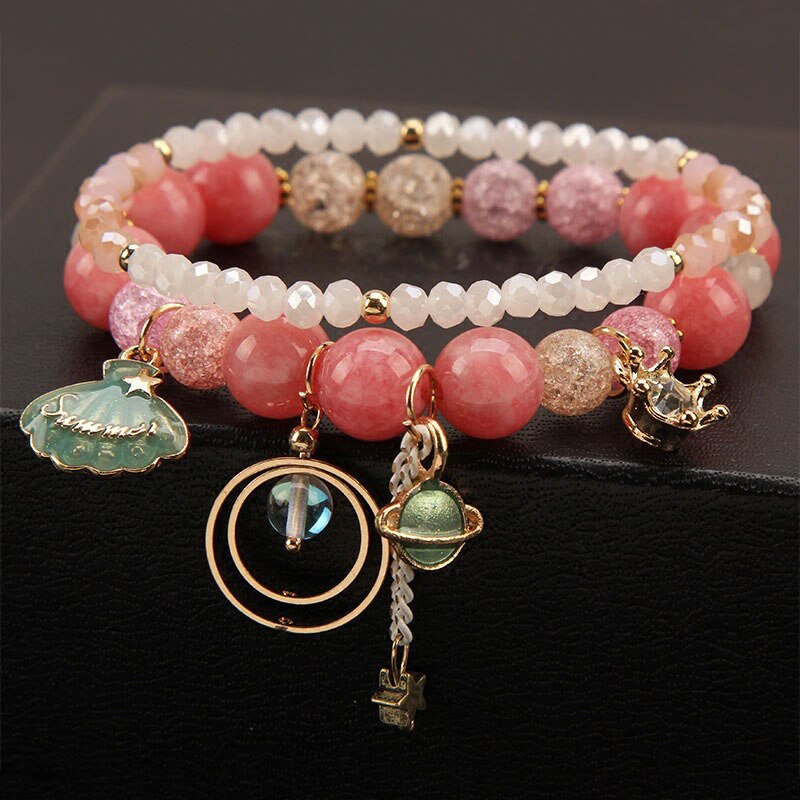 Korean star white shell girl bracelet for women multi-element shell pendant beaded bracelets Jewelry for women
