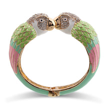 KAYMEN Hot Selling Luxury Enamel Colourfull Animal Parrot Cuff Bracelet Bangle 7 Colors for Women Girls Teens Nice Jewelry 3328