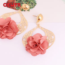 Oewyr 2019 new women earring korean fashion jewelry Cute flower drop dangle pink earrings bohemian statement jewellery ZS1032