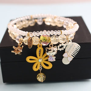 Rose sisi Korean style crystal flower shell bracelet femme браслеты на руку simple fresh student pendant bijoux femme present