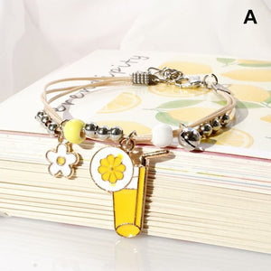 Adjustable Bracelet Female Cartoon Knitting Ceramic Bead Hand Knitted Bracelet Kids Student Gift NYZ Shop