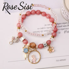 Rose sisi Korean style crystal flower shell bracelet femme браслеты на руку simple fresh student pendant bijoux femme present