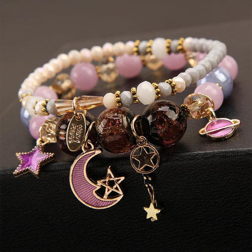 Korea Style Fresh gift for Girls stone Bracelets Daisy Flower Double Bracelet for women Ladies Jewelry for women Rabbit Pendant