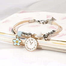 Cute Girls Friends Bracelet Alloy Beads Handmade Multilayers Bracelet Flower Pendant Bangle Jewelry