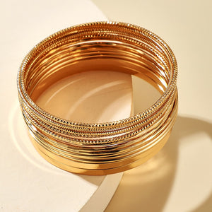 Tocona Punk Gold Color Bracelets for Women Trendy Alloy Metal Bangle Bohemian Jewelry Accessories Gift Wholesale 15165