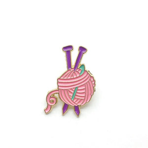 Cartoon Cute Pink Sewing Machine Knitting Yarn Books Scissors Enamel Brooch Alloy Badges Clothes Bags Pins Accessories Jewelry