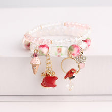 Rose sisi Korean pop Fresh flower wrist bracelets for women Simple and fresh student crystal bead bracelet Gift woman jewelry