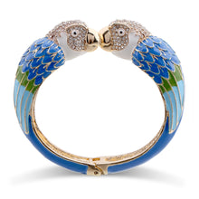 KAYMEN Hot Selling Luxury Enamel Colourfull Animal Parrot Cuff Bracelet Bangle 7 Colors for Women Girls Teens Nice Jewelry 3328