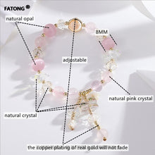 2022 natural crystal bracelet female natural strawberry powder crystal sea blue hair crystal opals fishtail bells of the new