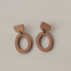 AOMU 1Pair 2021 Vintage Morandi Brown Grey Acrylic Earrings Geometric Round Semicircle Long Dangle Drop Earrings Jewelry Gifts
