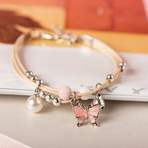 Cute Metal Drip Glaze Pendant Bracelet Hand-Wowen Gift Bracelets Bangles For women Girl Children Wholesale #MZ113