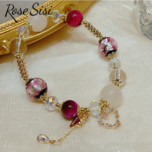 Rose sisi Korea style new holiday style crystal bracelet for women's fashion exquisite love bracelets jewelry gift for girl