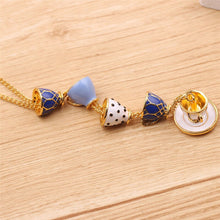 Hot Hand Painted Enamel Necklace Jewelry Teacup Pendant Long Chain Choker Necklace Bijoux Femme Bijuteria Women Jewelry